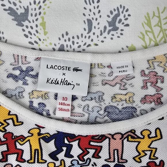 Lacoste X Keith Haring Girls Dress Size 10 Multicolor Casual 90s Artsy Kids - Picture 6 of 6
